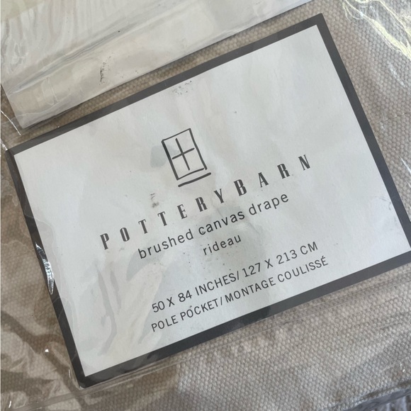 (2) Pottery Barn Brushed Canvas Drape | 50x84 | Pole Pocket | Color: Rideau - Picture 8 of 10